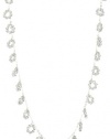 Jamie Kole Classic Sterling Silver and Swarovski Crystal Circle Charm Necklace