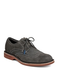 Step into style with classic wingtip oxfords from Sperry Top-Sider, rendered in handsome, soft suede and appointed with traditional perforation detail for traditional appeal. Step into style with classic wingtip oxfords from Sperry Top-Sider, rendered in handsome, soft suede and appointed with traditional perforation detail for traditional appeal.