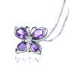 Sterling Silver & Amethyst Butterfly Pendant with 18 Chain