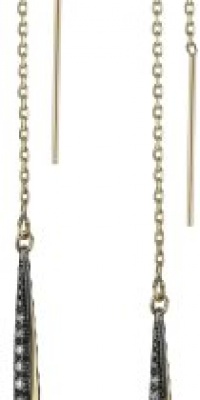 Mizuki 14k White Diamond Icicle Earrings On Chain Mizuki 14k White Diamond Icicle Earrings On Chain