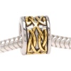 22K Gold Plated Celtic Knot Silver Tone Bead - Fits Pandora (1)