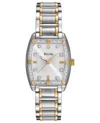 Illuminate the room with the golden shine and diamond sparkle on this Bulova watch. Illuminate the room with the golden shine and diamond sparkle on this Bulova watch.