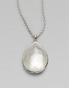 From the Wonderland Collection. Gorgeous, faceted mother-of-pearl stone in sleek sterling silver on a link chain. Sterling silverMother-of-pearlLength, about 16 to 18 adjustablePendant size, about 1Lobster clasp closureImported 