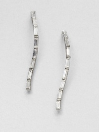 From the Miss Havisham Bel Air Collection. Sparkling Swarovski crystals baguettes in a simply elegant drop design. Rhodium-platingSwarovski crystalsDrop, about 2.75Surgical steel post backMade in USA From the Miss Havisham Bel Air Collection. Sparkling Swarovski crystals baguettes in a simply elegant drop design. Rhodium-platingSwarovski crystalsDrop, about 2.75Surgical steel post backMade in USA