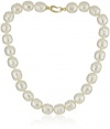 Majorica 14mm White Baroque with Bean Clasp 17 Necklace