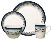 Gibson Blue Twilight 16-Piece Handpainted Durastone Dinnerware Set Gibson Blue Twilight 16-Piece Handpainted Durastone Dinnerware Set