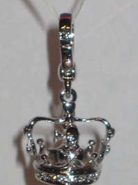 Juicy Couture Charm Silver Crown 3D Charm w Clear Pave Accents Silver Bracelet Charm YJRU4614 Juicy Couture Charm Silver Crown 3D Charm w Clear Pave Accents Silver Bracelet Charm YJRU4614