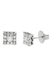Effy Jewlery 14K White Gold Diamond Square Stud Earrings, .50 TCW