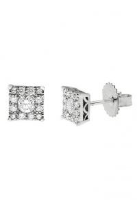 Effy Jewlery 14K White Gold Diamond Square Stud Earrings, .50 TCW Effy Jewlery 14K White Gold Diamond Square Stud Earrings, .50 TCW
