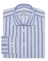 Tonal stripes sharpen your attire on this crisp cotton shirt from Ike Behar, tailored with a regular fit for classic appeal. Tonal stripes sharpen your attire on this crisp cotton shirt from Ike Behar, tailored with a regular fit for classic appeal.