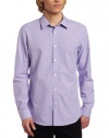 Calvin Klein Sportswear Men's Slim Long Sleeve Small Check With Contrast Details