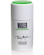 Effective, long-lasting deodorant leaves skin lightly scented with the invigorating notes of Thierry Mugler Cologne.  · Alcohol-free, quick-dry formula  · Smooth and comfortable texture  · 2.7 oz. 