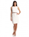 Anne Klein Women's A Line Belted Solid Dress