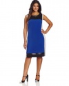 DKNYC Women's Plus-Size Sleeveless Colorblock Dress