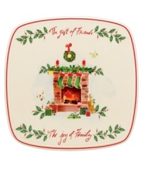 A holly motif drawn from the classic Holiday dinnerware pattern combined with colorful new depictions of the Christmas season makes the Holiday Illustrations trivet a festive addition to any table. Adorned with the gift of friends, the joy of family. A holly motif drawn from the classic Holiday dinnerware pattern combined with colorful new depictions of the Christmas season makes the Holiday Illustrations trivet a festive addition to any table. Adorned with the gift of friends, the joy of family.