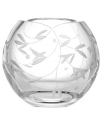 A beautiful, etched rose vine motif and round shape perfect for holding floating petals or buds combine for a truly refined bowl that will infuse your decor with gentle grace. A beautiful, etched rose vine motif and round shape perfect for holding floating petals or buds combine for a truly refined bowl that will infuse your decor with gentle grace.