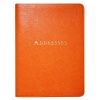 7-Inch Leather Bound Desk Address Book, Orange Italian Leather