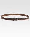 Equipped with metal studs, a leather belt with a perfectly worn-in look.About 1 wideLeatherMade in Italy