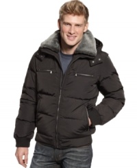 Step out in something a little bit fabulous with this warm puffer coat with faux-fur collar from Kenneth Cole. Step out in something a little bit fabulous with this warm puffer coat with faux-fur collar from Kenneth Cole.