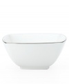 With lightweight construction in fine bone china, a softly squared design and platinum edging, the Mikasa Couture Platinum 5 fruit bowl (shown right) offers a new take on sophisticated modern dining.