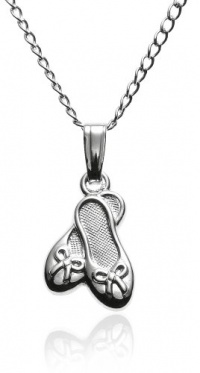 Sterling Silver Children's Ballet Slippers Pendant, 15