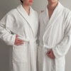 Luxury Hotel / Spa Collection - White Terry Bathrobe, 100% Genuine Turkish Grown Cotton, Unisex - size S / M