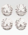 A winsome yet modern plate set features age-old decorative techniques in fine stoneware, lending a dash of adventure to any culinary creation. From the Country Estate CollectionSet of 4Ceramic stonewareEach, 6½ diam.Dishwasher- & microwave-safeImported