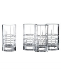 Instant party. Create a stir with the classic linear cut and striking crystal elegance of Cocktail Party shot glasses from Lauren Ralph Lauren.