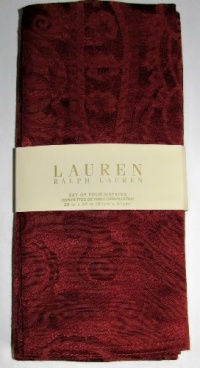Lauren Ralph Lauren Paisley Rust Jacquard Table Linens / Napkins 20 X 20 Inches Set of 4 Dinner Napkins Holiday Fall Lauren Ralph Lauren Paisley Rust Jacquard Table Linens / Napkins 20 X 20 Inches Set of 4 Dinner Napkins Holiday Fall