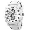 Breda Men's 8135-white Colton White Bezel Black Accented Silicone Band Watch