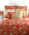 A lively, chinoiserie-inspired pattern adorns Lauren Ralph Lauren's Villa Camelia sham in a bold paprika hue for a chic and inviting result. Woven of pure cotton.