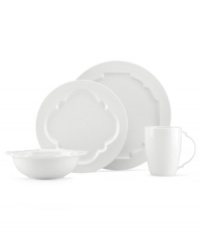 A better blank canvas. Lenox combines the versatility of whiteware with unique baroque shaping in the Regency Silhouette place setting, featuring glossy white porcelain for every day, any occasion. A better blank canvas. Lenox combines the versatility of whiteware with unique baroque shaping in the Regency Silhouette place setting, featuring glossy white porcelain for every day, any occasion.