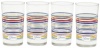 Fiesta Multi-Color Stripe Glassware, 7-Ounce Juice Glass, Peacock Collection, Set of 4