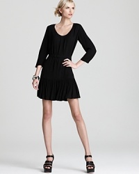Joie puts an ultra-flirty spin on the classic LBD with an abbreviated flouncy skirt. Joie puts an ultra-flirty spin on the classic LBD with an abbreviated flouncy skirt.