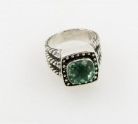 Sterling Silver and Green Amethyst Ring From Bali Size 8 Sterling Silver and Green Amethyst Ring From Bali Size 8