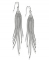Wispy and whimsical. Alfani's sweeping earring style features graduated linear drops in silver tone mixed metal. Approximate drop: 3-5/8 inches.