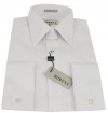 Mens Modena Solid White French Cuff Dress Shirt