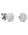Petal perfection. Add floral flair to her style with CRISLU's cute children's earrings. Clear cubic zirconias (3/4 ct. t.w.) shine from within a platinum over sterling silver setting. Approximate diameter: 4-1/2 mm.