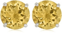 Sterling Silver 8mm Round Citrine Earrings Sterling Silver 8mm Round Citrine Earrings