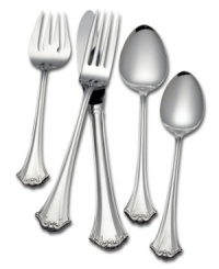 The charming Country French 5-piece place settings from Reed & Barton are crafted of polished 18/8 stainless steel and feature a fluted, fan-shaped handle with delicate scroll detailing. The charming Country French 5-piece place settings from Reed & Barton are crafted of polished 18/8 stainless steel and feature a fluted, fan-shaped handle with delicate scroll detailing.