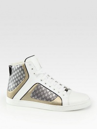 EXCLUSIVELY AT SAKS. Microguccissima with leather trim.Leather upperRubber soleMade in Italy EXCLUSIVELY AT SAKS. Microguccissima with leather trim.Leather upperRubber soleMade in Italy