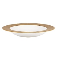 A scintillating band adorns the perimeter of this alluring soup bowl, sprinkled with gold dust for dramatic effect, and crafted with a classic shape that suits all your formal presentations. A scintillating band adorns the perimeter of this alluring soup bowl, sprinkled with gold dust for dramatic effect, and crafted with a classic shape that suits all your formal presentations.