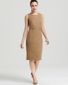 A crisp neutral palette glorifies the classic Bloomingdale's Exclusive BASLER sheath dress, while a bullish zip waist lends contemporary appeal. Finish with nude heels for clean, chic 9-to-5 style.