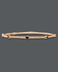 Slim, sparkly and perfect for stacking. Le Vian's stunning bangle bracelet combines round-cut chocolate and black diamond accents (total 1/8 ct. t.w.) in a rich 14k rose gold setting. Bracelet slips over the wrist. Approximate length: 7-1/2 inches. Slim, sparkly and perfect for stacking. Le Vian's stunning bangle bracelet combines round-cut chocolate and black diamond accents (total 1/8 ct. t.w.) in a rich 14k rose gold setting. Bracelet slips over the wrist. Approximate length: 7-1/2 inches.