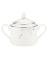 Birch branches grow around this pure white porcelain covered sugar, turning formal tables into serene landscapes. A contemporary design refined in polished platinum with a breezy, all-natural beauty. From Noritake's collection of serveware and serving dishes.