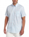 Nautica Men's Short Sleeve Poplin Mini Plaid Woven