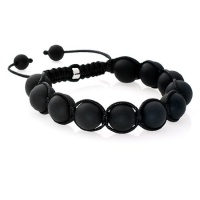 Black Ball Adjustable Bracelet Iced Out Hip Hop 3210 Black Ball Adjustable Bracelet Iced Out Hip Hop 3210