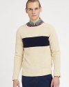 EXCLUSIVELY AT SAKS. Simply striped to perfection and woven in soft cotton makes this an easy, lightweight summer sweater option.CrewneckRibbed knit collar, cuffs and hemCottonDry cleanImported