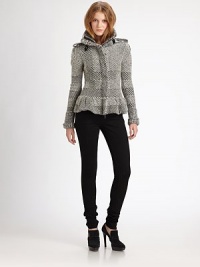A touch of cashmere lends luxurious softness to this wonderfully warm knit style.Rib-knit turtleneck with buckle strap detailButton epaulettesZip frontRib-knit cuffsRuffled peplumAbout 25 from shoulder to hemWool/cashmereDry cleanImportedModel shown is 5'10 (177cm) wearing US size Small. A touch of cashmere lends luxurious softness to this wonderfully warm knit style.Rib-knit turtleneck with buckle strap detailButton epaulettesZip frontRib-knit cuffsRuffled peplumAbout 25 from shoulder to hemWool/cashmereDry cleanImportedModel shown is 5'10 (177cm) wearing US size Small.