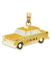 Get driven! Wherever your adventures take you, you're sure to arrive in city-chic style with this iconic yellow enamel taxi charm. Crafted of 14k gold. Chain not included. Approximate drop length: 7/10 inch. Approximate drop width: 1 inch.